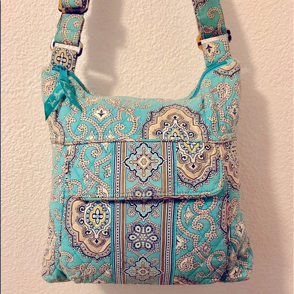 Vera Bradley Shoulder TOTALLY TURQ Retired Spring 2010 in Excellent Condition - Picture 1 of 7